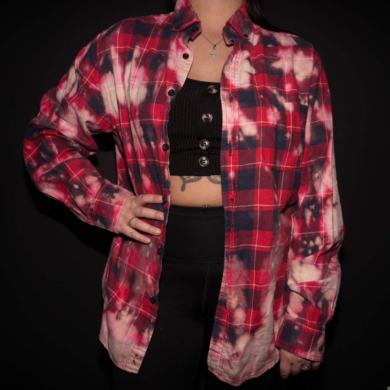 Bleach Dyed Ohio State Flannel