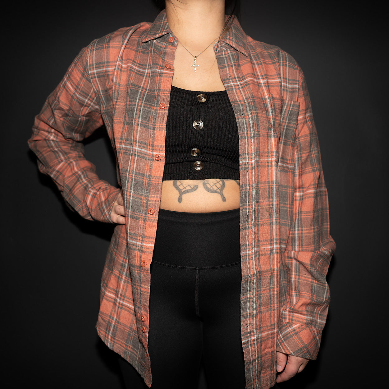 CLE Orange Football Helmet Flannel