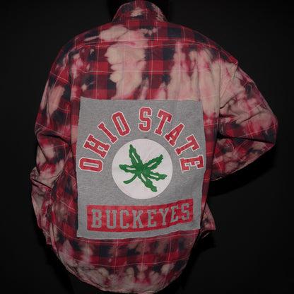 Bleach Dyed Ohio State Flannel