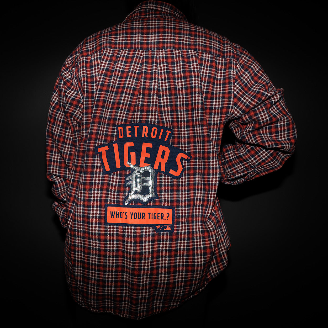 Sequin Detroit Tigers Flannel